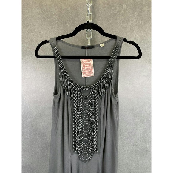 NWT Urban Outfitters Grey Beaded Mini Dress MSRP $58 Size L‎ - Picture 2 of 8
